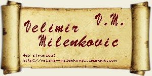 Velimir Milenković vizit kartica
